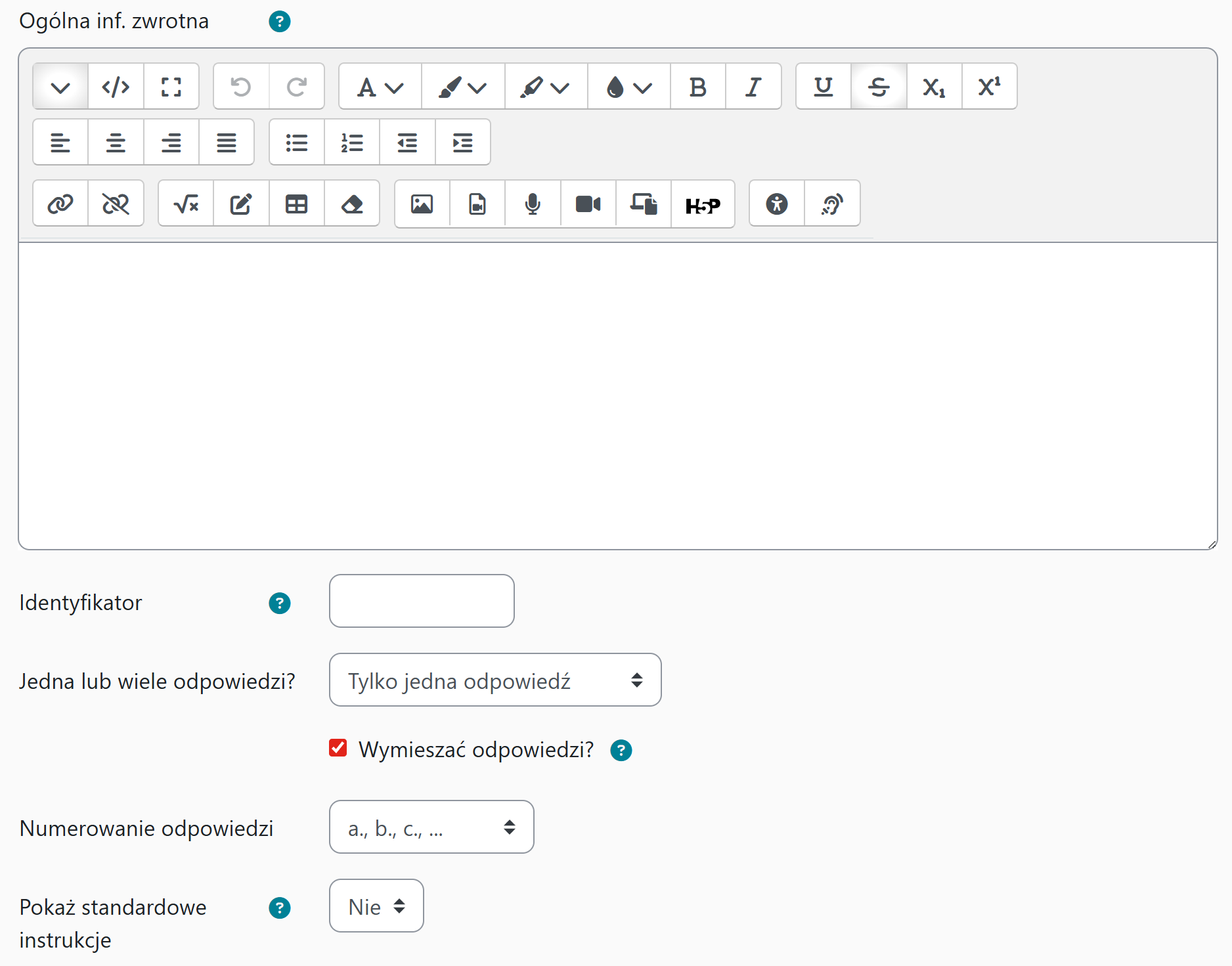 Ogólna informacja zwrotna