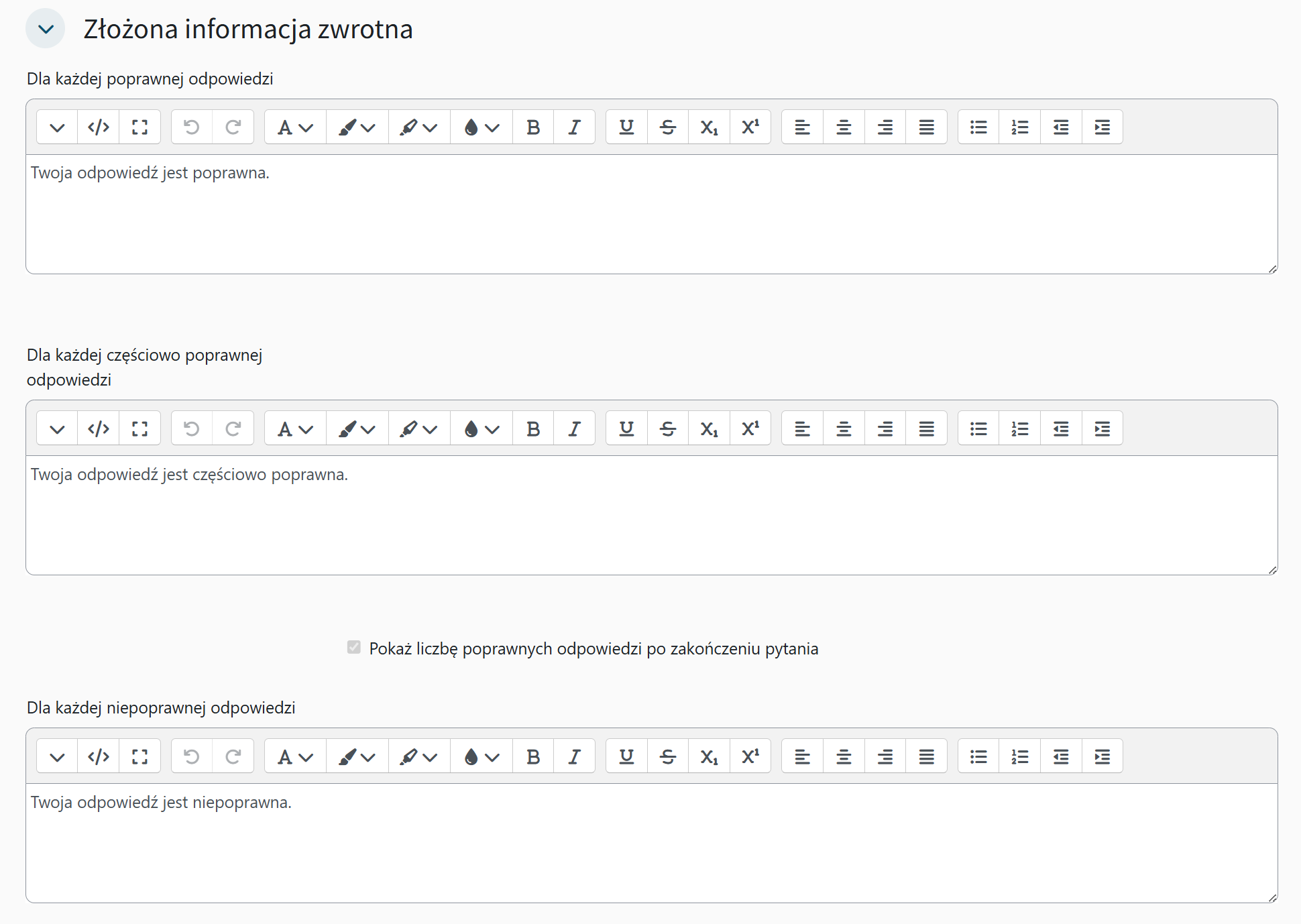 Złożona informacja zwrotna