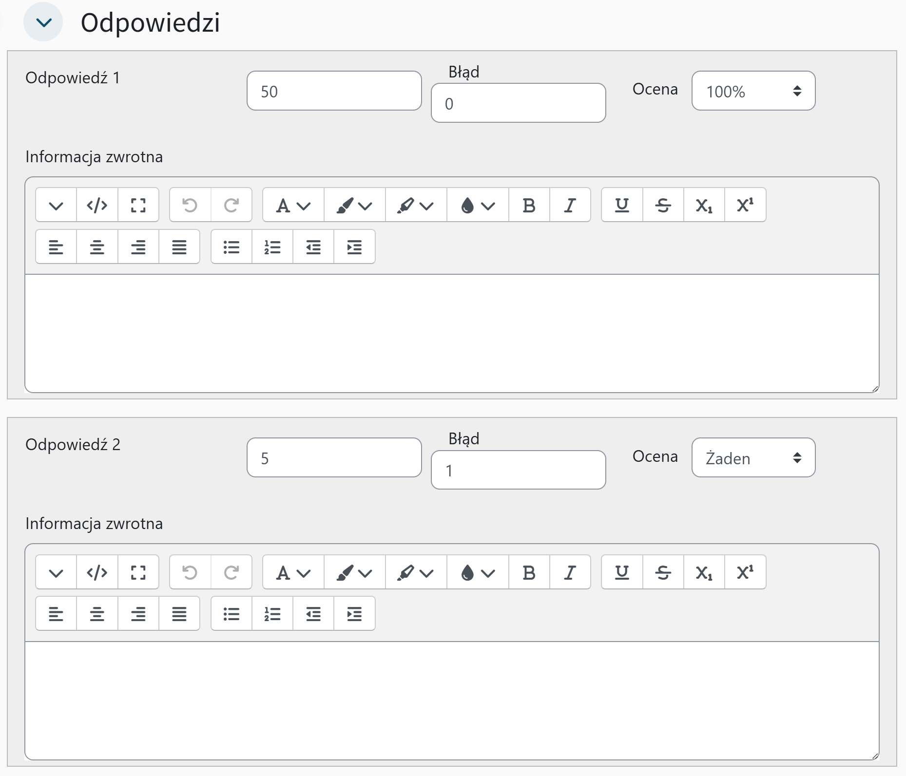Odpowiedzi do pytania numerycznego