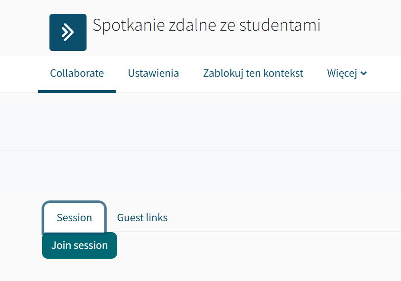 Widok aktywnego przycisku dołączenia do spotkania