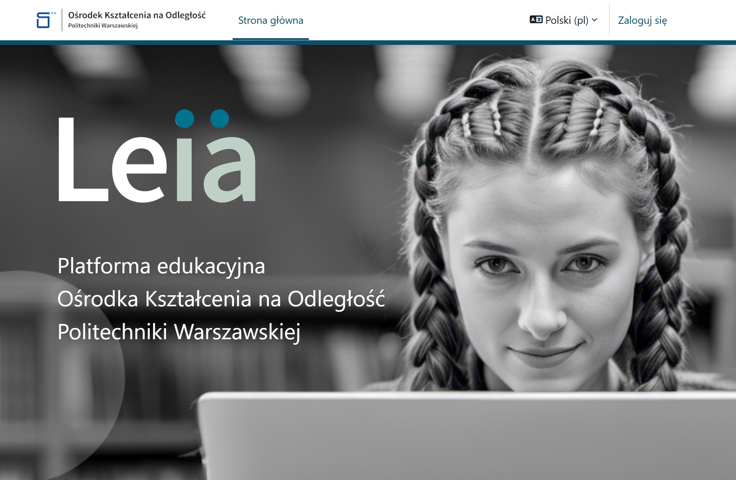 Strona startowa platformy edukacyjnej Leia