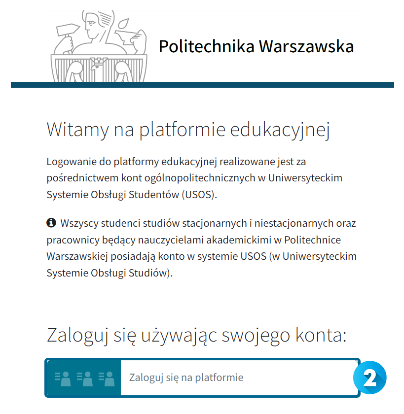 Ekran logowania za pomocą CAS PW