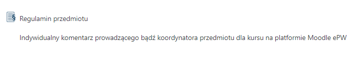 Przykład działania opcji Wyświetl na stronie kursu