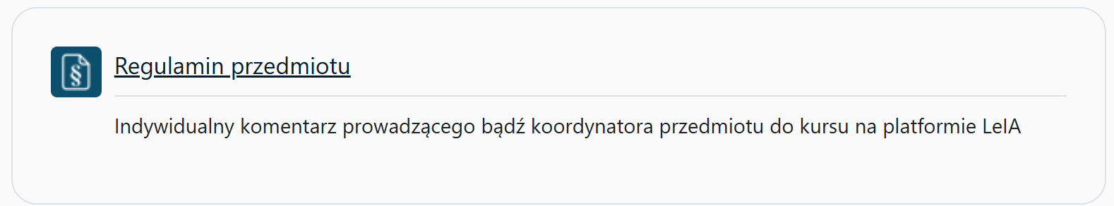 Przykład działania opcji Wyświetl na stronie kursu