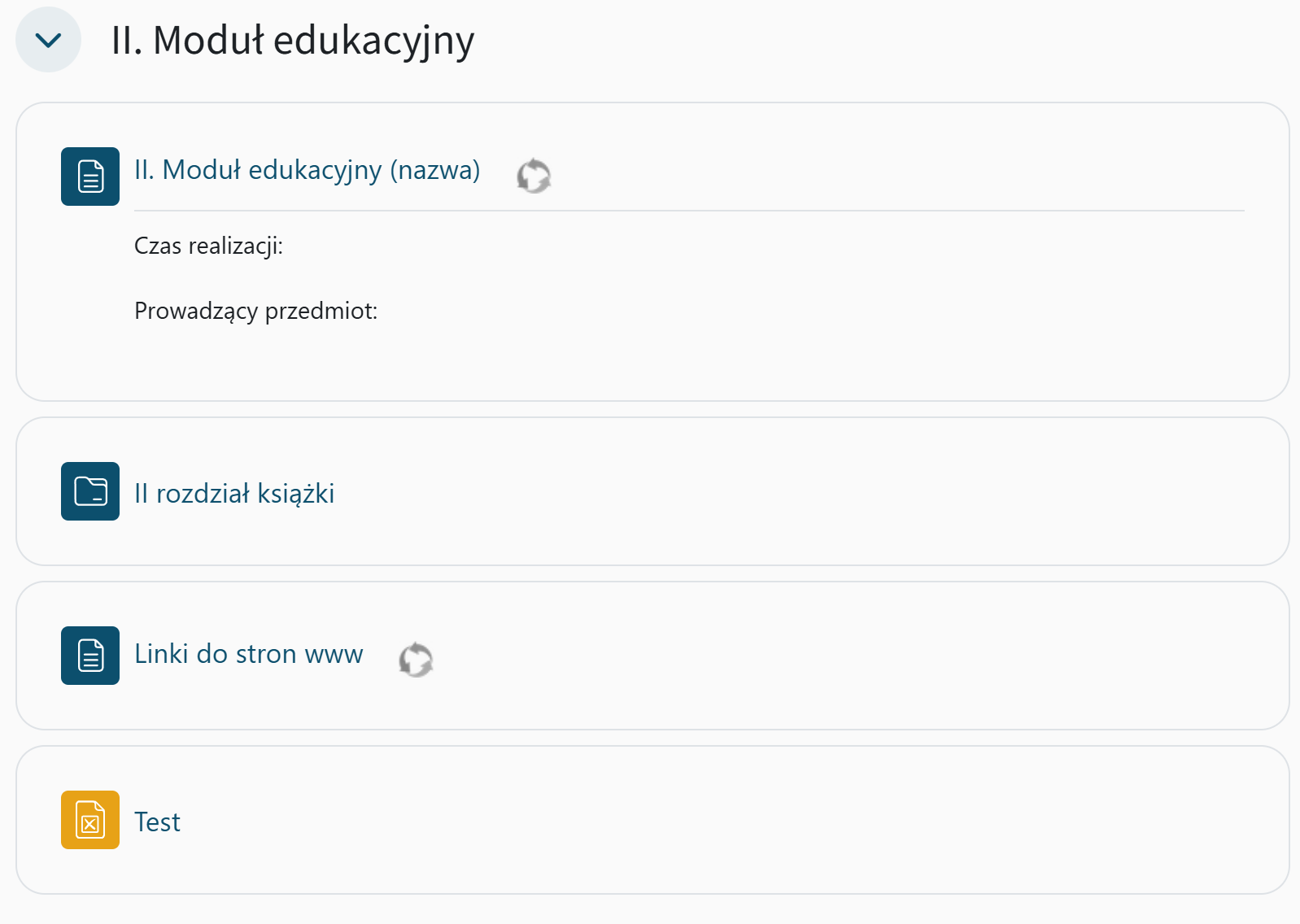 Widok II. Moduł edukacyjny