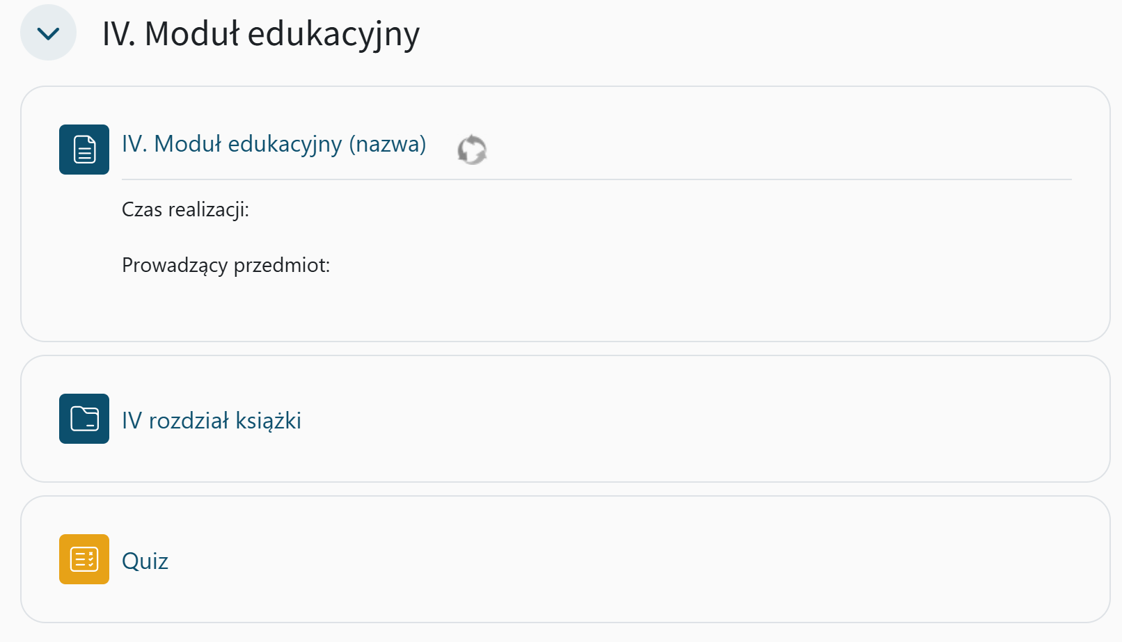 Widok IV. Moduł edukacyjny