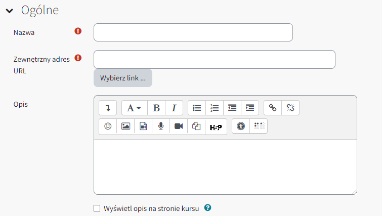 ustawienia ogólne adresu URL