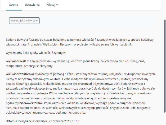 Widok przykładowego podglądu modułu strony